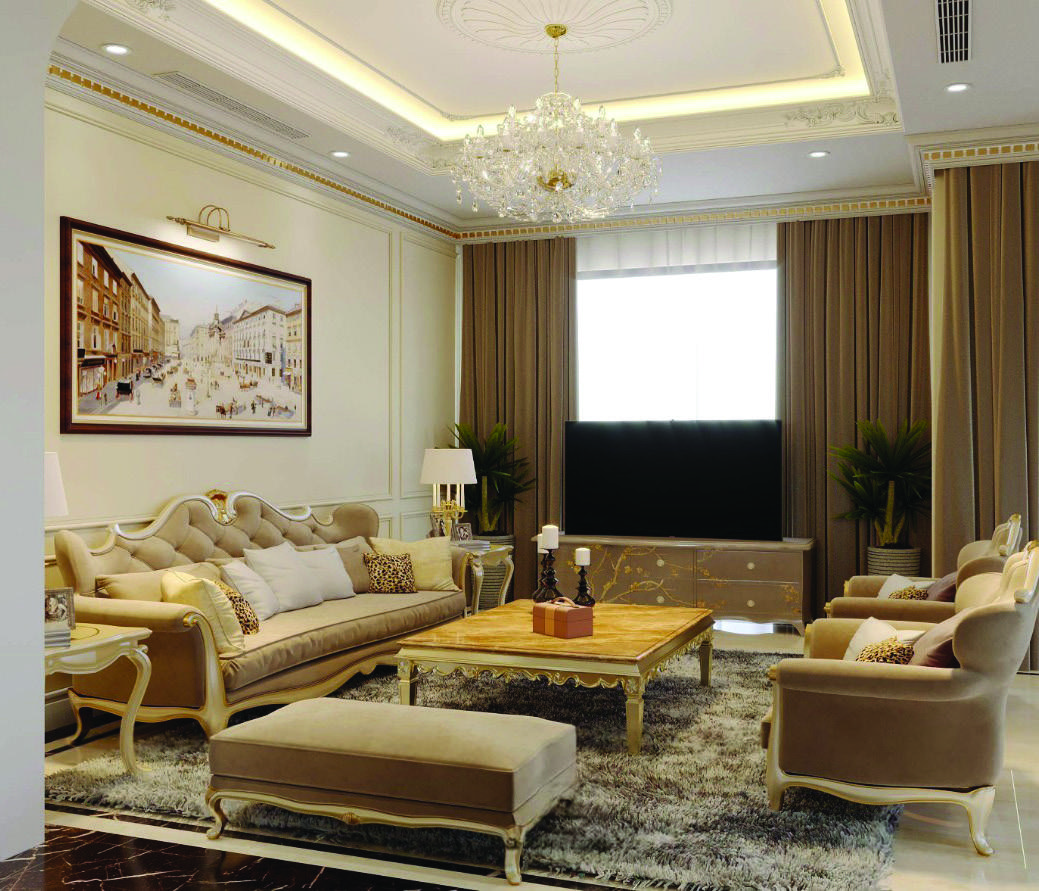 Không gian phòng khách biệt thự Louis City trong hồ sơ Lâm Cường